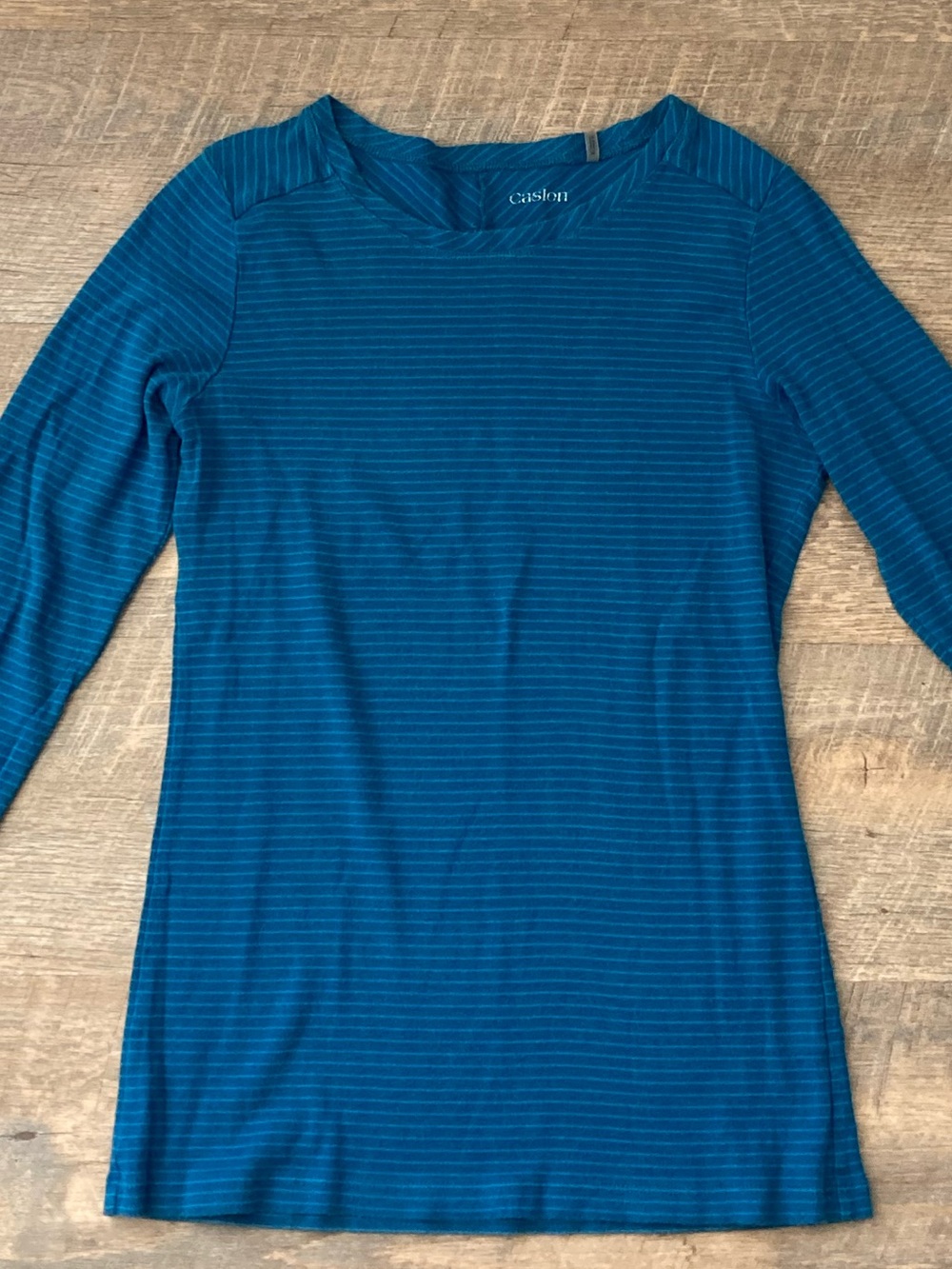 Caslon | Blue Horizontal Stripe Long Sleeve Shirt